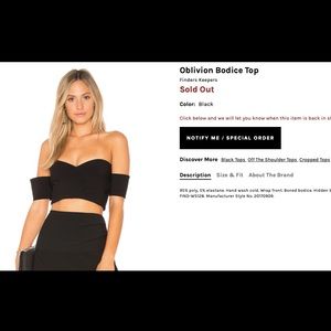 Oblivion bodice top, finders keepers